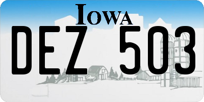 IA license plate DEZ503