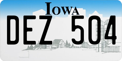 IA license plate DEZ504