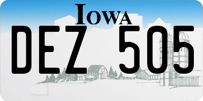 IA license plate DEZ505