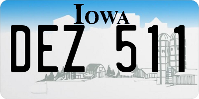 IA license plate DEZ511
