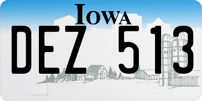 IA license plate DEZ513