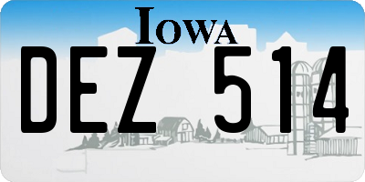 IA license plate DEZ514
