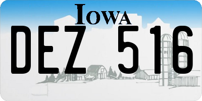 IA license plate DEZ516