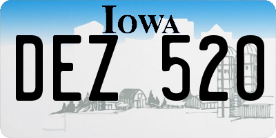 IA license plate DEZ520