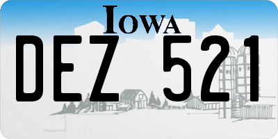 IA license plate DEZ521
