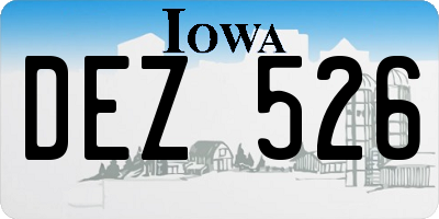 IA license plate DEZ526