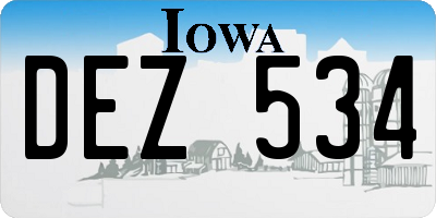 IA license plate DEZ534
