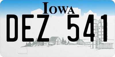 IA license plate DEZ541