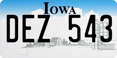 IA license plate DEZ543
