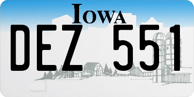 IA license plate DEZ551
