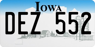 IA license plate DEZ552