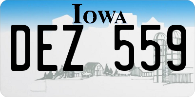 IA license plate DEZ559