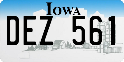 IA license plate DEZ561
