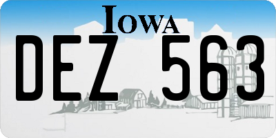 IA license plate DEZ563