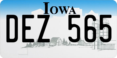 IA license plate DEZ565