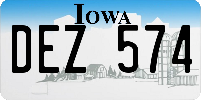 IA license plate DEZ574