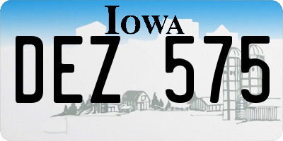 IA license plate DEZ575