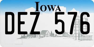 IA license plate DEZ576