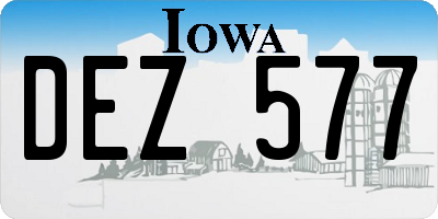 IA license plate DEZ577