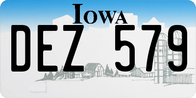 IA license plate DEZ579