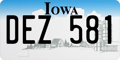 IA license plate DEZ581