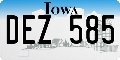 IA license plate DEZ585