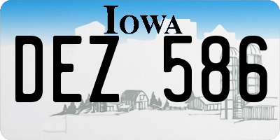IA license plate DEZ586