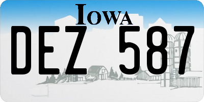 IA license plate DEZ587