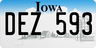 IA license plate DEZ593