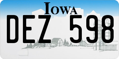 IA license plate DEZ598