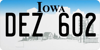 IA license plate DEZ602