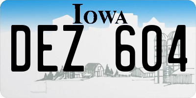 IA license plate DEZ604