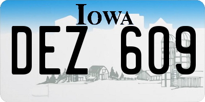 IA license plate DEZ609