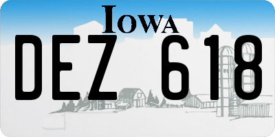 IA license plate DEZ618
