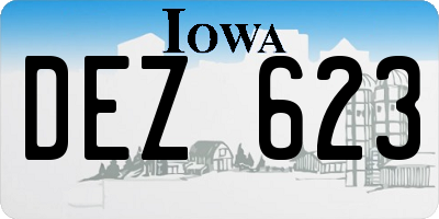 IA license plate DEZ623