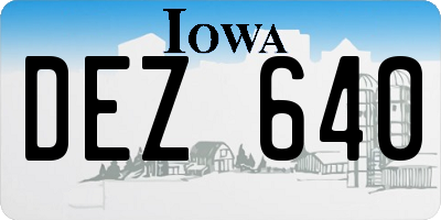 IA license plate DEZ640