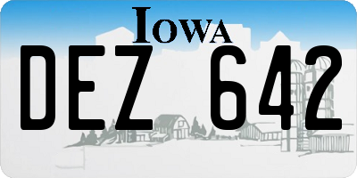 IA license plate DEZ642