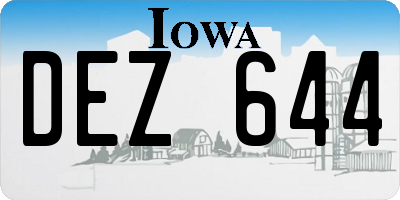 IA license plate DEZ644