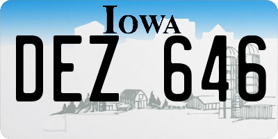 IA license plate DEZ646