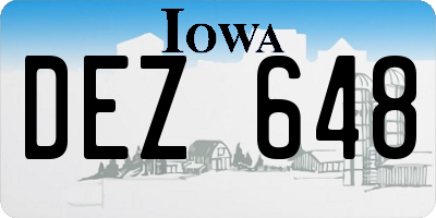 IA license plate DEZ648