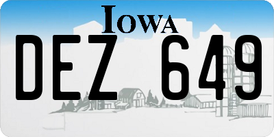 IA license plate DEZ649