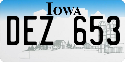 IA license plate DEZ653