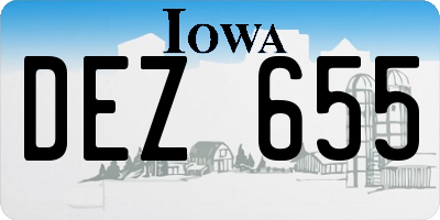 IA license plate DEZ655