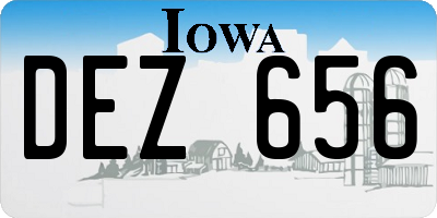 IA license plate DEZ656