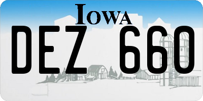 IA license plate DEZ660