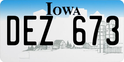 IA license plate DEZ673