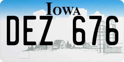IA license plate DEZ676