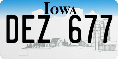 IA license plate DEZ677