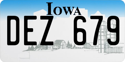 IA license plate DEZ679