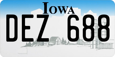 IA license plate DEZ688